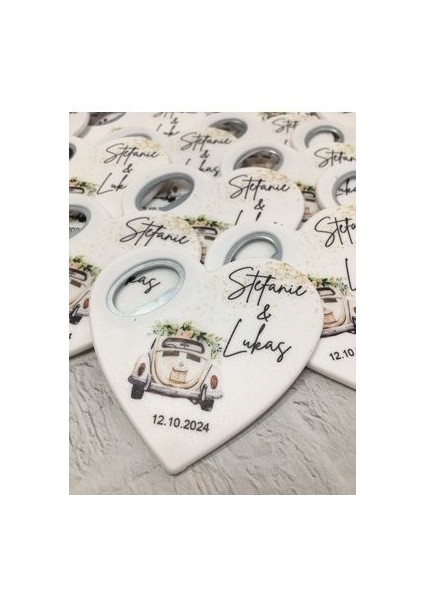 20 Adet Kalp Magnet Açacak Yeni Doğan, Doğum Günü, Sünnet, Nişan, Söz, Düğün Hediyelik