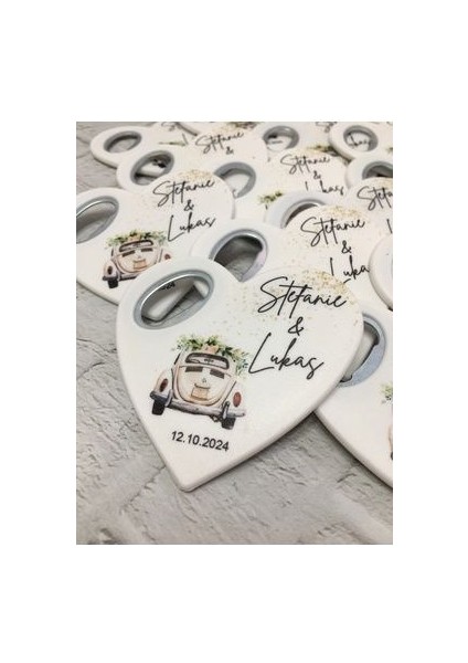 20 Adet Kalp Magnet Açacak Yeni Doğan, Doğum Günü, Sünnet, Nişan, Söz, Düğün Hediyelik