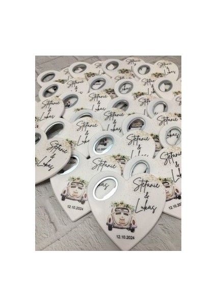 20 Adet Kalp Magnet Açacak Yeni Doğan, Doğum Günü, Sünnet, Nişan, Söz, Düğün Hediyelik