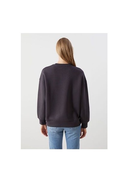 Lcw Vision Taş Baskılı Oversize Kadın Kalın Sweatshirt fırsatları