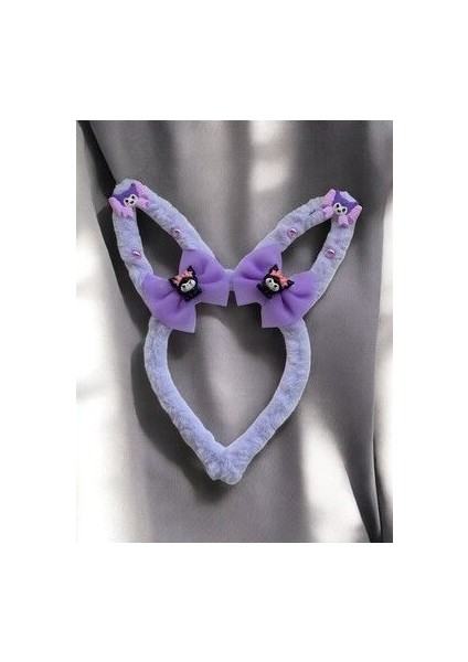 Peluş Kulaklı Soft Yumuşak Kız Çocuk Kuromi Melodi Saç Taç Toka