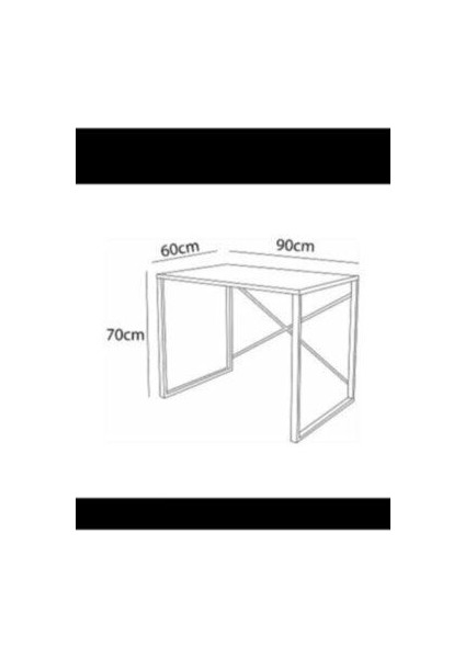 Çalışma Masası 60X90 cm Bilgisayar Masası Ofis Ders Yemek Masası Çam