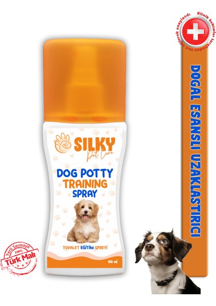 Sılky - Köpekler için Uzaklaştırıcı ve Tuvalet Eğitim Desteği Spreyi - 100ml