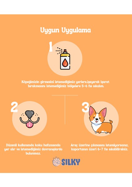 Sılky - Köpekler için Uzaklaştırıcı ve Tuvalet Eğitim Desteği Spreyi - 100ml