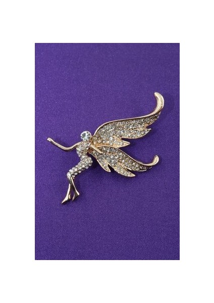 Melek Broş. Taşlı Tasarım Broş, Gold Melek Broş. Yaka Iğnesi Broş. Kadın Broş. Broş. indirimleri