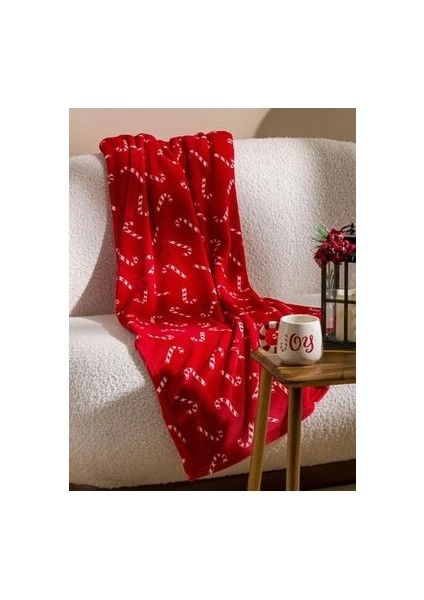 Lcw Home Kırmızı Baston Baskılı Tv Battaniyesi 100X150 cm