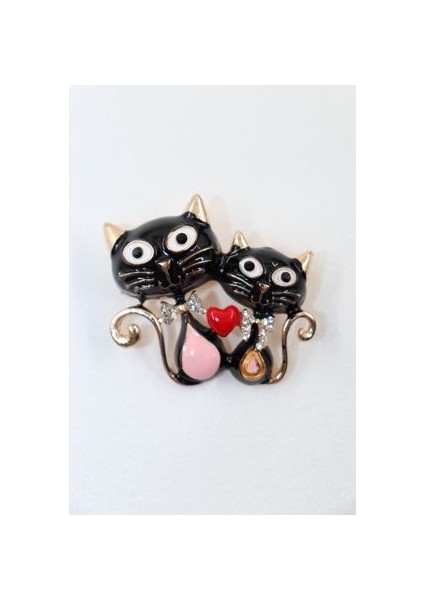 Kedi Broş. Taşlı Tasarım Broş. Yaka Iğnesi Broş. Kadın Broş. Broş. Erkek Broş. Unisex.