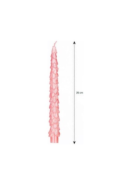 Lcw Home Pembe Çam Ağacı Figürlü Dekoratif Mum 2'li 26 cm
