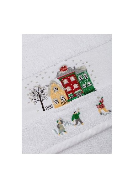 Home Beyaz Yılbaşı Temalı Yüz Havlusu 50X80 cm modelleri