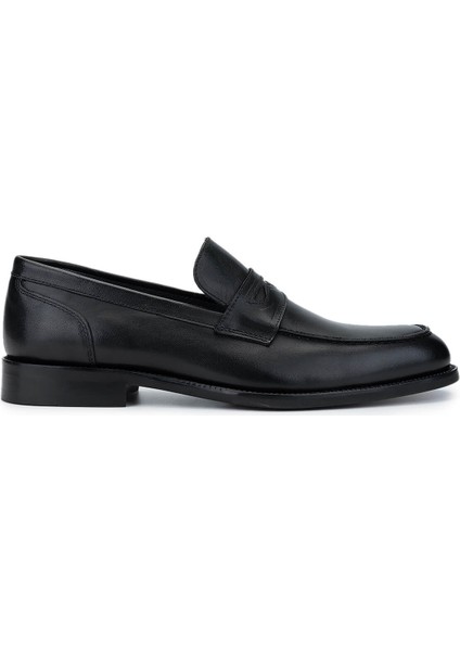 Erkek Hakiki Deri Siyah Loafer Ayakkabı 1097 8025 Erk Ayk SK24-25 Sıyah