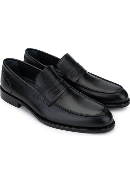 Erkek Hakiki Deri Siyah Loafer Ayakkabı 1097 8025 Erk Ayk SK24-25 Sıyah