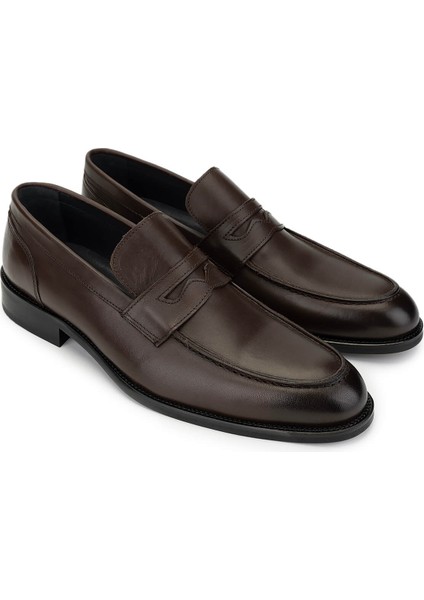Erkek Hakiki Deri Kahverengi Loafer Ayakkabı 1097 8025 Erk Ayk SK24-25 Kahve fiyatları