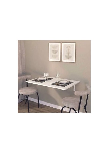 Lüx 70X45 Katlanır Masa Duvara Monte Mutfak Masası Çalışma Masası Balkon Masası