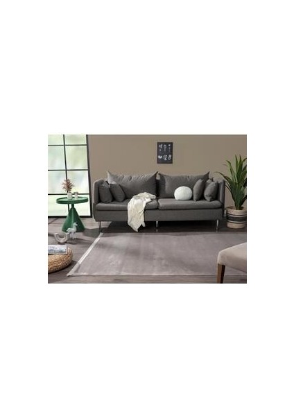 Connect Gri Renk Halı Yün Halı Kalın Yumuşak Halı Triko Akrilik Halı Salon Halısı Oturma Odası Halısı 156*230 cm