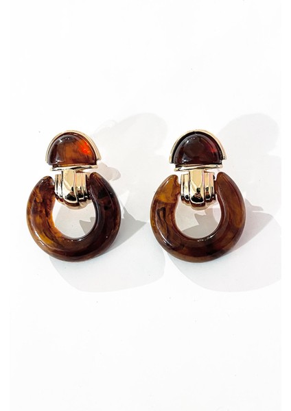 Akrilik Maun Elegans Tokmak Sallantılı Küpe