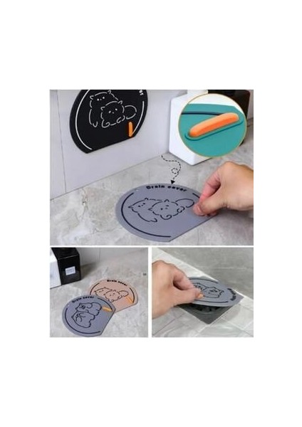 Mavi Kötü Koku Önleyici Silikon Mat Banyo Mutfak Lavabo Balkon Gider Tıpası Tıkacı Kapağı