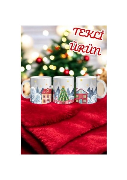 Yılbaşı Klasik Çamlı Kupa Bardak Mug