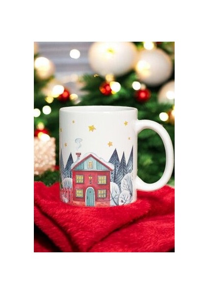 Yılbaşı Klasik Çamlı Kupa Bardak Mug