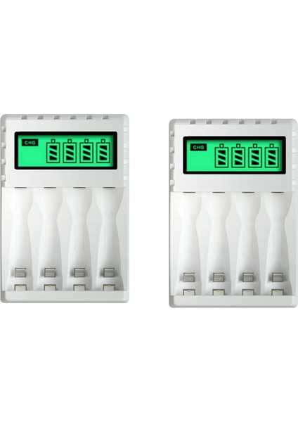 Aa/aaa Nicd Nimh Için 4 Yuvalı 2x Akıllı Akıllı LCD Ekran Pil Şarj Cihazı (Yurt Dışından)