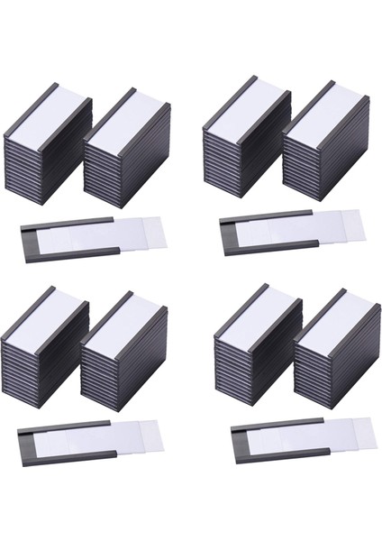 Metal Raf Için Şeffaf Plastik Koruyucular Ile Manyetik Veri Kartı Sahipleri Ile 200 Adet Manyetik Etiket Tutucular (1 x 2 Inç) (Yurt Dışından)