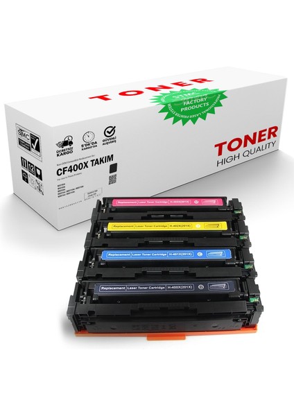 Canon CRG-045 Muadil Toner Seti | Hp CF400X / 401X / 402X / 403X 4'lü Set 201X /WB/M252N/M252DW