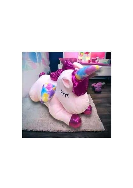 Tek Boynuzlu At Ünicorn & Uyku Arkadaşı & Peluş Oyuncak Hediyelik 70 cm