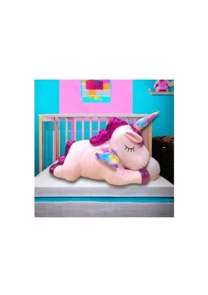 Tek Boynuzlu At Ünicorn & Uyku Arkadaşı & Peluş Oyuncak Hediyelik 70 cm