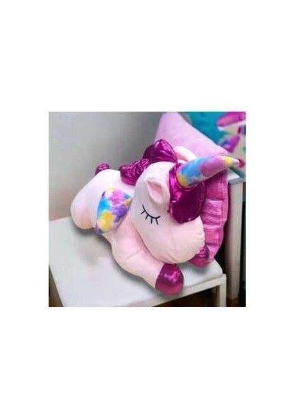 Tek Boynuzlu At Ünicorn & Uyku Arkadaşı & Peluş Oyuncak Hediyelik 70 cm