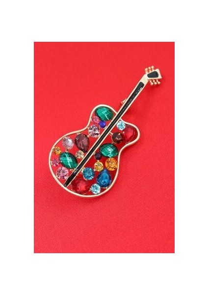 Gold Renkli, Gitar Broş. Taşlı Tasarım Broş. Yaka Iğnesi Broş. Kadın Broş. Erkek Broş. Broş. fırsatları