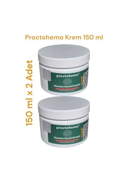 Proctohemo Krem 150 ml - Hemorrhoid Cream x 2 Adet