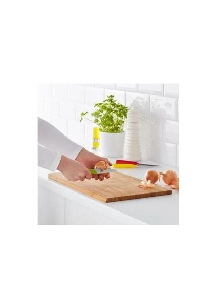 Legıtım Kesme Tahtası, Beyaz, 2 Parça ve Matdoft Bıçak Seti, Çok Renkli, 3 Parça Set