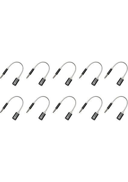 10 Adet Kulaklık Dönüştürücü 3.5mm Erkek Tip C Kadın Kulaklık Dönüştürücü, Analog Kulaklık Dönüştürücü Siyah (Yurt Dışından)