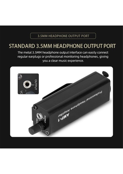 Evrensel Xlr - 3,5 mm Kulaklık Amplifikatörü Girişimsiz Hifi Ses Kalitesi ve Çıkış Ses Kontrolü Ile Müzik Severlerle Uyumlu (Yurt Dışından)