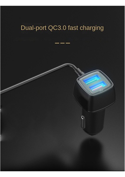 60W Pd Araç Şarj Cihazı 4 Bağlantı Noktalı USB Ön ve Arka Flaş Şarj Araç Adaptörü, Hızlı Şarj Ile Uyumlu (Yurt Dışından)
