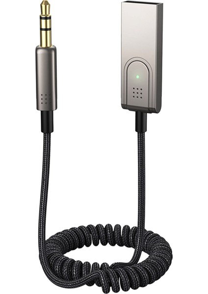Kablosuz Araç Bluetooth Alıcısı Usb'den 3,5 mm Jack'e Ses Müzik Mikrofon Araç Hoparlörleriyle Uyumlu Eller Serbest Adaptörü (Yurt Dışından)