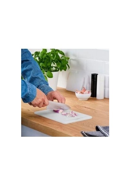 Legıtım Kesme Tahtası, Beyaz, 2 Parça ve Matdoft Bıçak Seti, Çok Renkli, 3 Parça Set