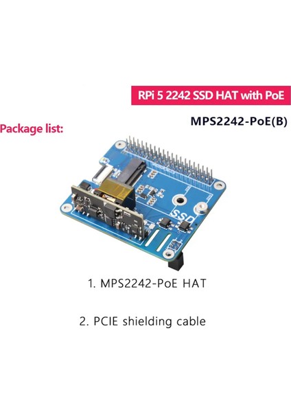 MPS2242-POE B, 5 Pcıe'den Nvme Ssd'ye 2242 Hat Ile Uyumlu, Poe Gücü 5V 4,5A Desteği 2242/2230 (Yurt Dışından) fiyatları