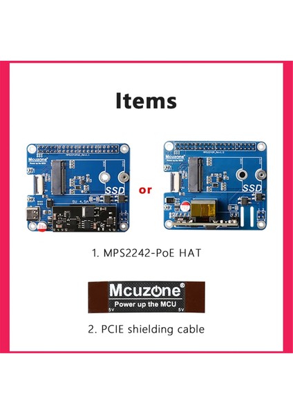 MPS2242-POE Pcıe - Nvme SSD 2242 Hat, Poe Gücü Ile 5, 5V4.5A Güç Kaynağı Ile Uyumlu, MPS2242-POE A Sürümü (Yurt Dışından)