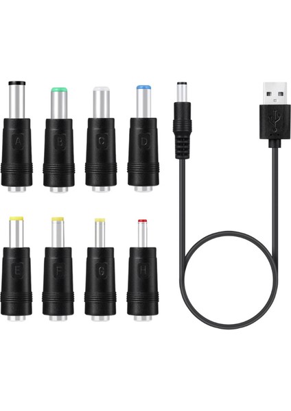 5V Usb'den Dc'ye 5.5x2.1mm 3.5mm 4.0mm 4.8mm 6.4mm 5.5x2.5mm 6.3mm Fiş Şarj Kablosu Ile Uyumlu Fan Hoparlör Yönlendirici LED Lamba (Yurt Dışından)