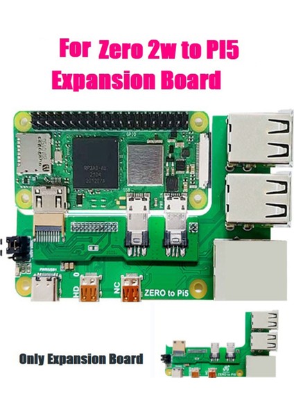 Zero 2W - Pı5 Genişletme Kartı Ile Uyumlu Zero - Pi5 Arayüz Adaptörü Zero USB Hub RJ45 Hat (Yurt Dışından)