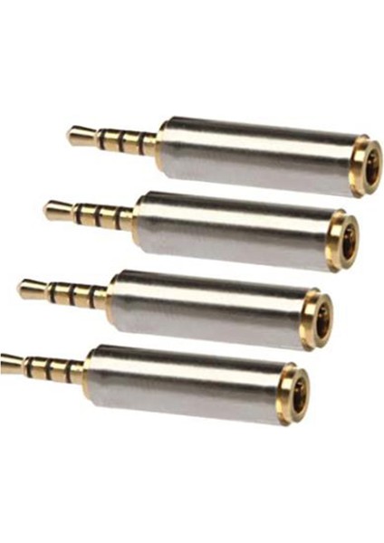 4 Parça 2.5mm Erkek - 3.5mm Kadın Ses Kulaklık Jakı Adaptörü Dönüştürücü (Yurt Dışından)