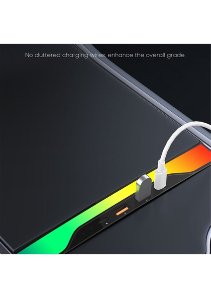 Model Y Ile Uyumlu USB Hub 4-Port 27W Hızlı Şarj Cihazı Akıllı Yerleştirme Istasyonu Adaptörü Güç Şant Ayırıcı Uzatma (Yurt Dışından)