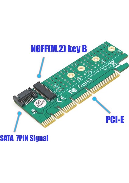 M.2 - Sata Pcı-E Anahtar B SSD Adaptör Dönüştürücü Kartı Sata Kablo Kiti (Yurt Dışından)