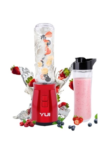 M19 500W Kişisel Smoothie Blender Kırmızı +1 Adet Yedek Şişe