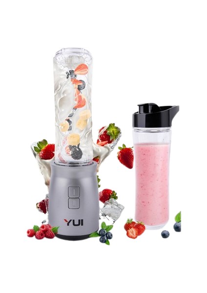 M19 500W Kişisel Smoothie Blender Gri +1 Adet Yedek Şişe