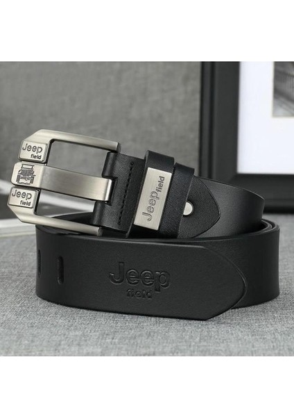Kemer Deri Siyah Metal Tokalı Şık Italyan Kemer