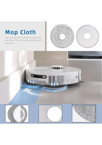 Dreame Mova E30 Için Ultra Robot Vakum Temizleyici Yedek Parçalar Kit Ana Yan Fırça Hepa Filtre Mop Bez Tuz Torbaları (Yurt Dışından)
