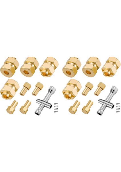 8 Adet Pirinç Genişletilmiş 7mm Altıgen Tekerlek Birleştirici 4mm Genişletilmiş Eksenel SCX24 90081 1/24 Rc Paletli Araba Yükseltme Parçaları (Yurt Dışından)