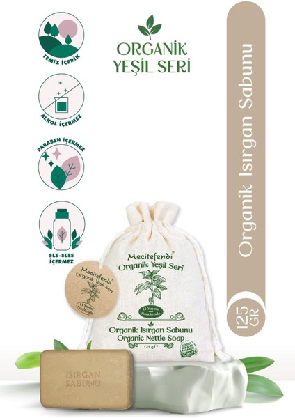 Organik Yeşil Seri: Isırgan Sabunu (Cilt Yenileyici ve Onarıcı) 125 gr
