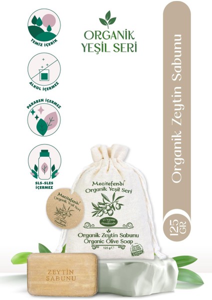 Organik Yeşil Seri: Doğal Zeytin Sabunu (Cildinizi Besler ve Yumuşatır) 125 gr + Mist